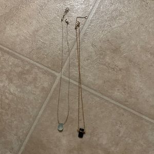 Necklaces. Blue and black stones.